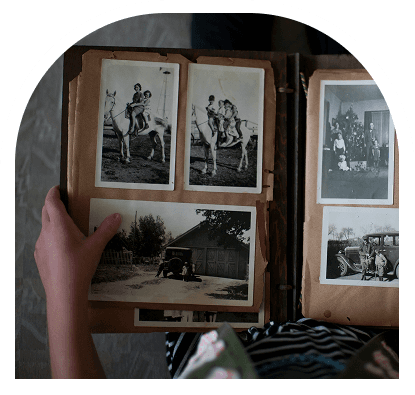 Photo album representing preserved family memories